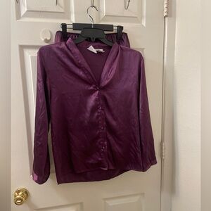 Secret Treasures Purple Satin Pajama Set
